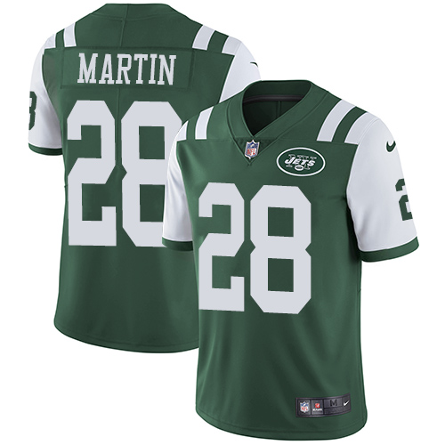 Nike Jets #28 Curtis Martin Green Team Color Men's Stitched NFL Vapor Untouchable Limited Jersey - Click Image to Close